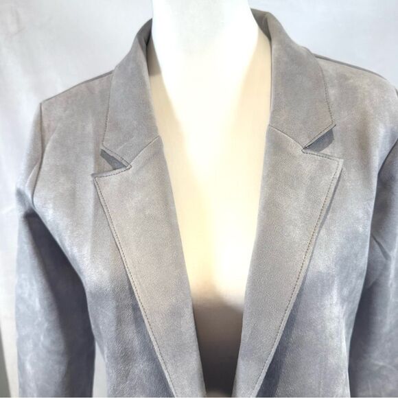 Light gray faux suede blazer jacket size small NWT - Picture 4 of 7